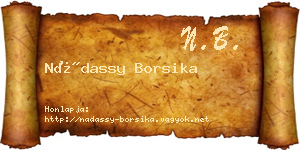 Nádassy Borsika névjegykártya